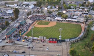Baseball Stadium for the Visalia Oaks, Visalia, California, Aerial View